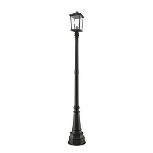 Z-Lite Beacon 2-Light Outdoor Post Mounted Fixture Light In Oil Rubbed Bronze