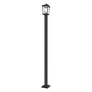 Z-Lite Beacon 2-Light Outdoor Post Mounted Fixture Light In Oil Rubbed Bronze