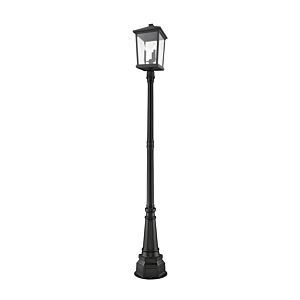 Z-Lite Beacon 3-Light Outdoor Post Mounted Fixture Light In Black