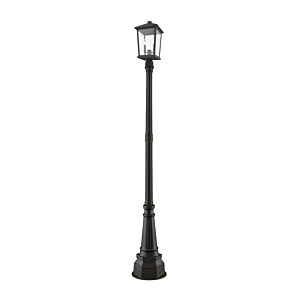 Z Lite Beacon 3 Light Outdoor Post Mounted Fixture Light In Oil Rubbed Bronze