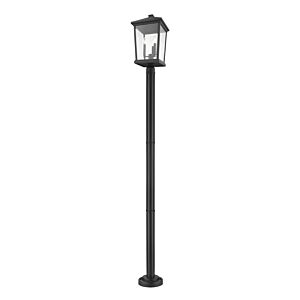 Z-Lite Beacon 3-Light Outdoor Post Mounted Fixture Light In Black