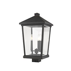 Z-Lite Beacon 3-Light Outdoor Post Mount Fixture Light In Oil Rubbed Bronze