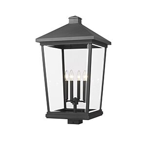 Z-Lite Beacon 4-Light Outdoor Post Mount Fixture Light In Black