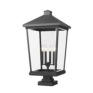 Z-Lite Beacon 4-Light Outdoor Pier Mounted Fixture Light In Black