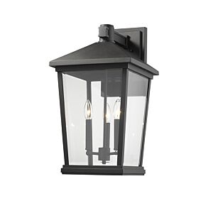 Z-Lite Beacon 3-Light Outdoor Wall Sconce In Black