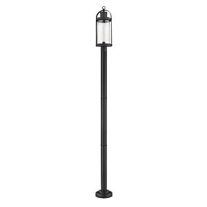 Z-Lite Roundhouse 1-Light Outdoor Post Mounted Fixture Light In Black