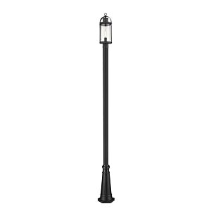 Z-Lite Roundhouse 1-Light Outdoor Post Mounted Fixture Light In Black