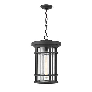 Z-Lite Jordan 1-Light Outdoor Chain Mount Ceiling Fixture Light In Black