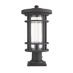 Z-Lite Jordan 1-Light Outdoor Pier Mounted Fixture Light In Oil Rubbed Bronze