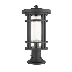 Z-Lite Jordan 1-Light Outdoor Pier Mounted Fixture Light In Black