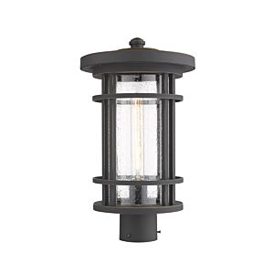 Z-Lite Jordan 1-Light Outdoor Post Mount Fixture Light In Oil Rubbed Bronze