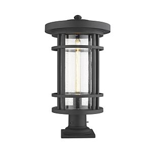 Z-Lite Jordan 1-Light Outdoor Pier Mounted Fixture Light In Black