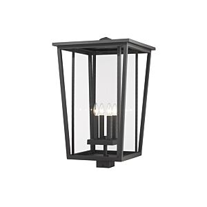 Z-Lite Seoul 4-Light Outdoor Post Mount Fixture Light In Black