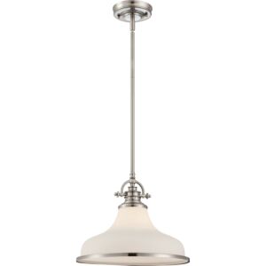 Grant One Light Pendant in Brushed Nickel by Quoizel