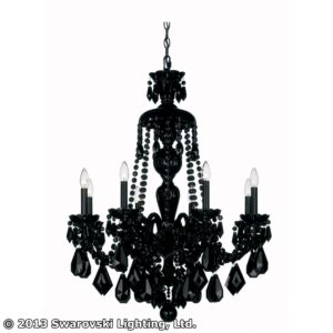 Hamilton Eight Light Chandelier in Jet Black by Schonbek