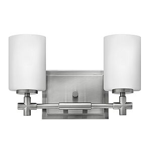 Hinkley Laurel 2-Light Bathroom Vanity Light In Brushed Nickel