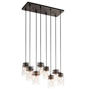 Brinley 8-Light Linear Chandelier in Olde Bronze