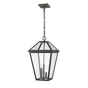 Z-Lite Talbot 3-Light Outdoor Chain Mount Ceiling Fixture Light In Oil Rubbed Bronze