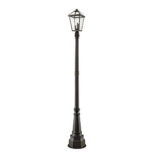 Z-Lite Talbot 3-Light Outdoor Post Mounted Fixture Light In Oil Rubbed Bronze