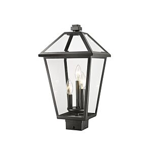 Z-Lite Talbot 3-Light Outdoor Post Mount Fixture Light In Black