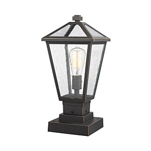 Z-Lite Talbot 1-Light Outdoor Pier Mounted Fixture Light In Oil Rubbed Bronze