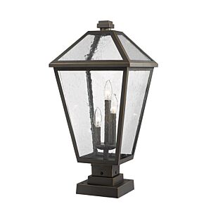 Z-Lite Talbot 3-Light Outdoor Pier Mounted Fixture Light In Oil Rubbed Bronze