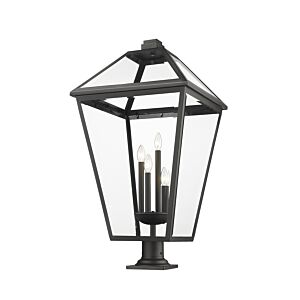 Z-Lite Talbot 4-Light Outdoor Pier Mounted Fixture Light In Black