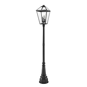 Z-Lite Talbot 4-Light Outdoor Post Mounted Fixture Light In Black