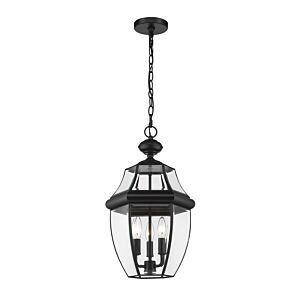 Z-Lite Westover 3-Light Outdoor Chain Mount Ceiling Fixture Light In Black