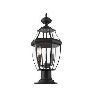 Z-Lite Westover 2-Light Outdoor Pier Mounted Fixture Light In Black