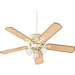 Chateaux Uni-Pack 3-Light 52" Hanging Ceiling Fan in Persian White w with Clear/Seeded