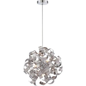 Ribbons Five Light Pendant in Polished Chrome by Quoizel