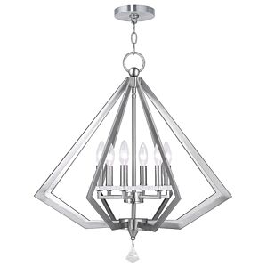 Diamond 6-Light Chandelier in Brushed Nickel