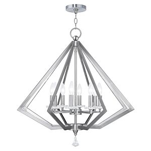 Diamond 8-Light Chandelier in Brushed Nickel