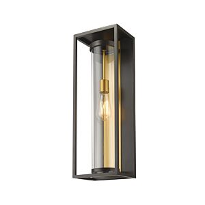 Z-Lite Dunbroch 1-Light Outdoor Wall Sconce In Deep Bronze With Outdoor Brass