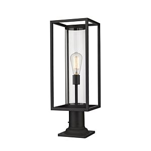 Z-Lite Dunbroch 1-Light Outdoor Pier Mounted Fixture Light In Black