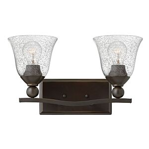 Hinkley Bolla 2-Light Bathroom Vanity Light In Olde Bronze With Clear Seedy Glass