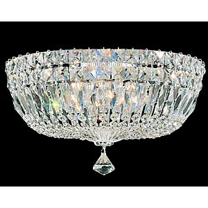 Petit Crystal Deluxe Five Light Flush Mount in Gold by Schonbek