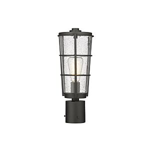 Z-Lite Helix 1-Light Outdoor Post Mount Fixture Light In Black