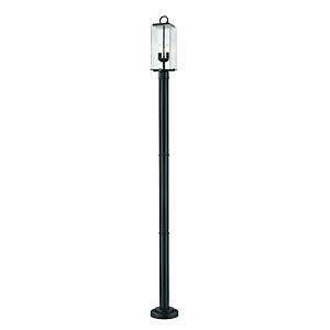 Z-Lite Sana 2-Light Outdoor Post Mounted Fixture Light In Black