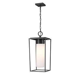 Z-Lite Sheridan 1-Light Outdoor Chain Mount Ceiling Fixture Light In Black