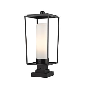 Z-Lite Sheridan 1-Light Outdoor Pier Mounted Fixture Light In Black