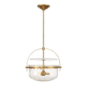 Denmar Four Light Convertible SemiFlushPendant in Warm Brass by Savoy House