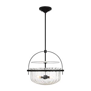 Denmar Four Light Convertible SemiFlushPendant in Matte Black by Savoy House