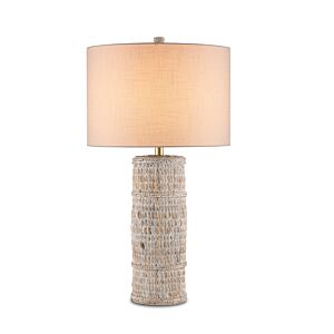 Azores 1-Light Table Lamp in Whitewashed Water Hyacinth