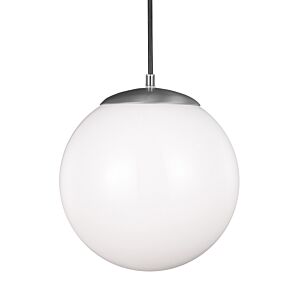 Leo   Hanging Globe One Light Pendant in Satin Aluminum by Visual Comfort Studio