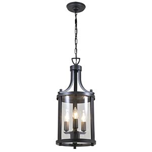 Niagara Outdoor 3-Light Outdoor Pendant in Hammered Black