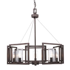 Golden Marco 5 Light Chandelier in Gunmetal Bronze