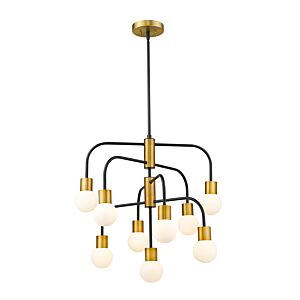 Z-Lite Neutra 9-Light Chandelier In Matte Black With Foundry Brass