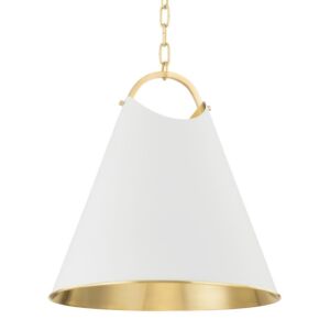 Burnbay One Light Pendant in Aged Brass by Hudson Valley